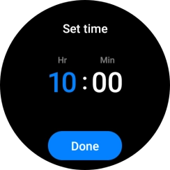 Slide your finger up or down on the screen to set the required time.
