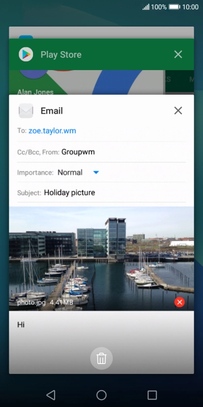 To end one running application, slide your finger right on the required application. To end one running application, slide your finger right on the required application.