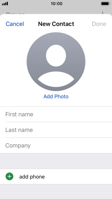 Press First name and key in the first name. Press First name and key in the first name.