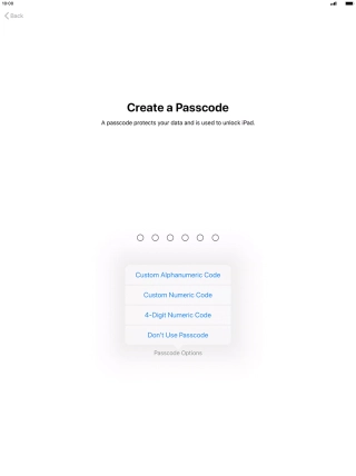 If you turn off the function, press Don't Use Passcode.