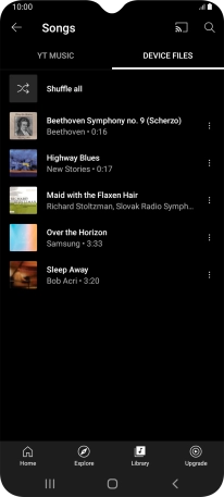 Press the required audio file. Press the required audio file.