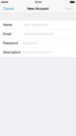 Press Name and key in the required sender name.