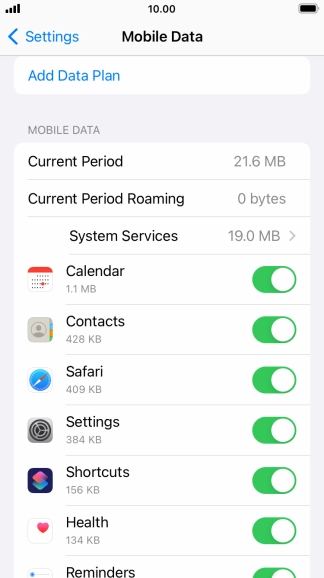 Press Add Data Plan.