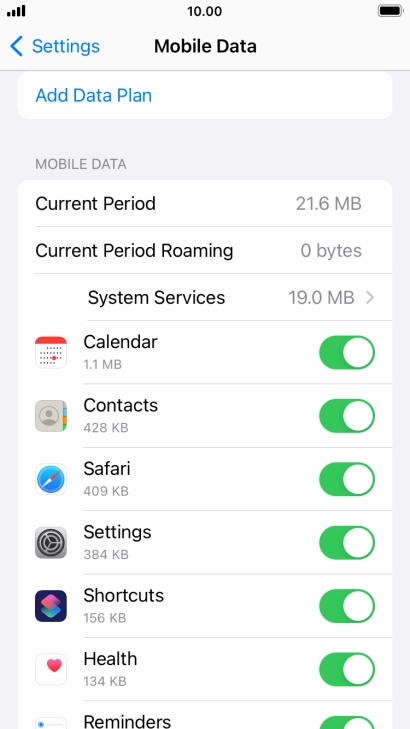 Press Add Data Plan.
