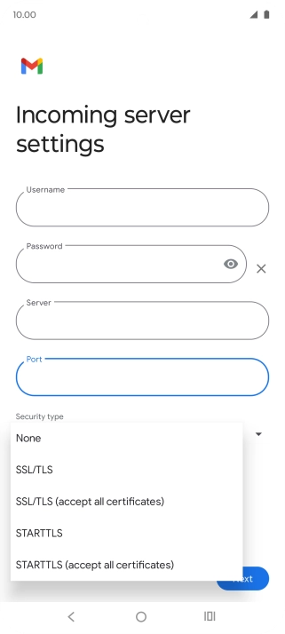 Press SSL/TLS.