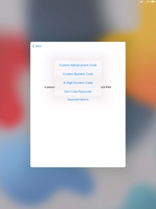 Follow the instructions on the screen to turn on use of lock code or press Don't Use Passcode. Follow the instructions on the screen to turn on use of lock code or press Don't Use Passcode.