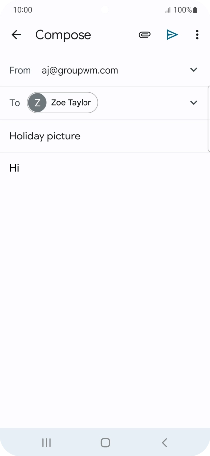 Press the attachment icon. Press the attachment icon.