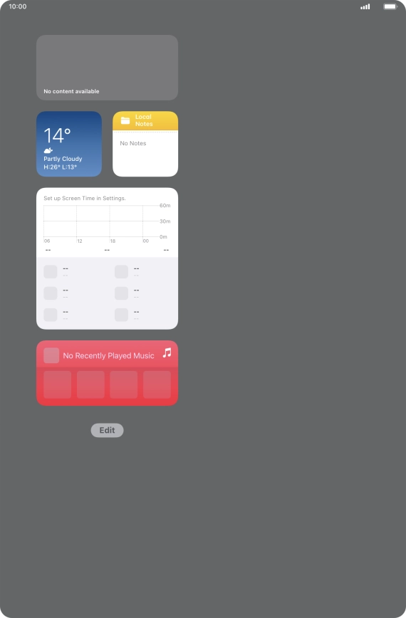 Press and hold the required widget. Press and hold the required widget.