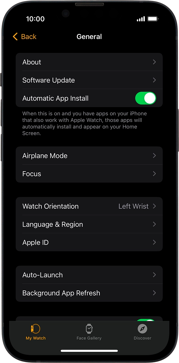 On your phone: Press Software Update. If a new software version is available, it's displayed. Follow the instructions on the screen to update the Apple Watch software.