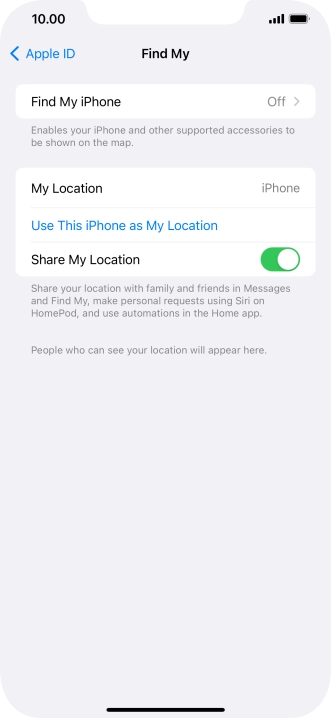 Press Find My iPhone.