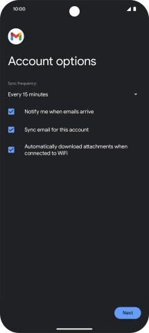 If this screen is displayed, you email account has been recognised and set up automatically. Follow the instructions on the screen to key in more information and finish setting up your email account.