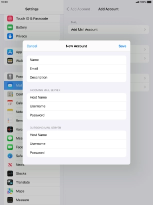 Press Save. Your email account has now been set up. To select more settings for incoming and outgoing server, proceed with the following steps.