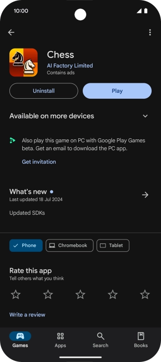 Press Uninstall.