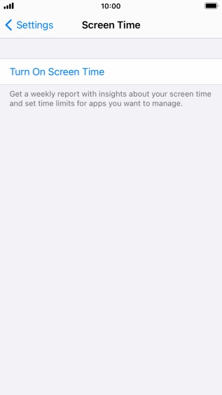 Press Turn On Screen Time.