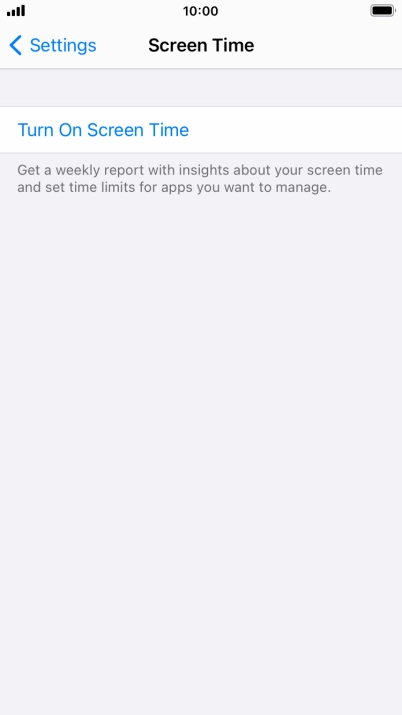 Press Turn On Screen Time.