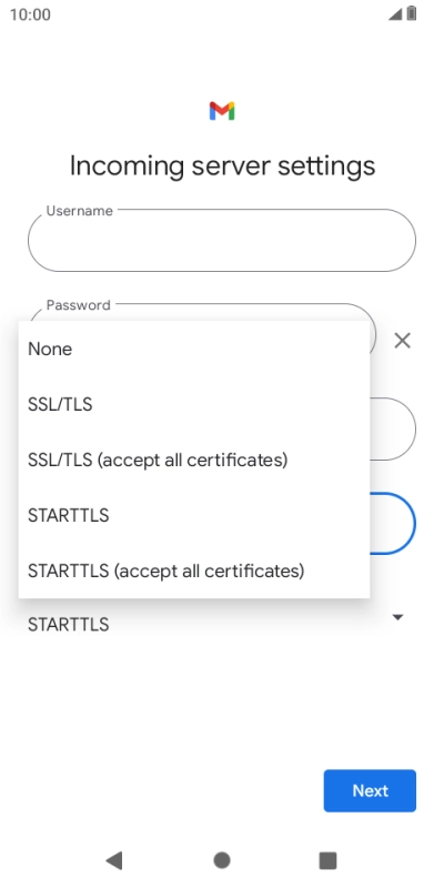 Press SSL/TLS.