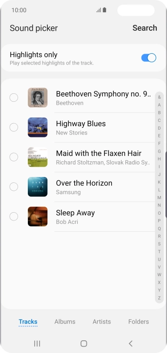Press the required ring tones to hear them.
