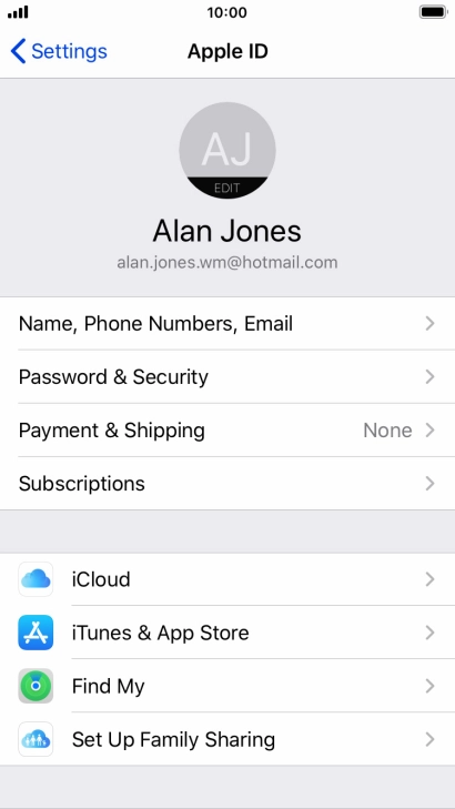 Press iCloud.