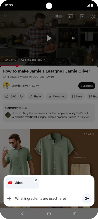Follow the instructions on the screen to type or speak the required question for the video.