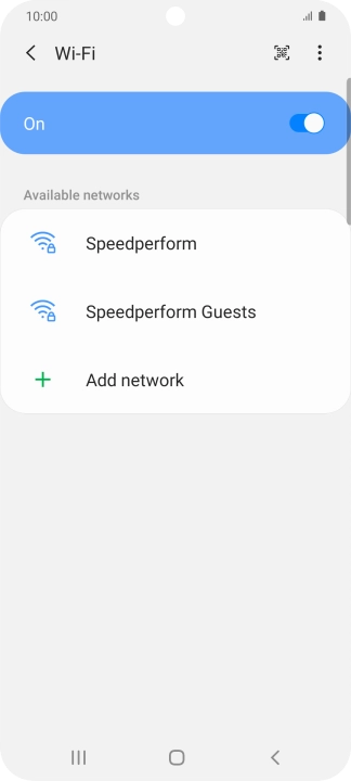 Press the required Wi-Fi network.