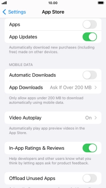 Press the indicators next to the required content types to turn the function on or off.