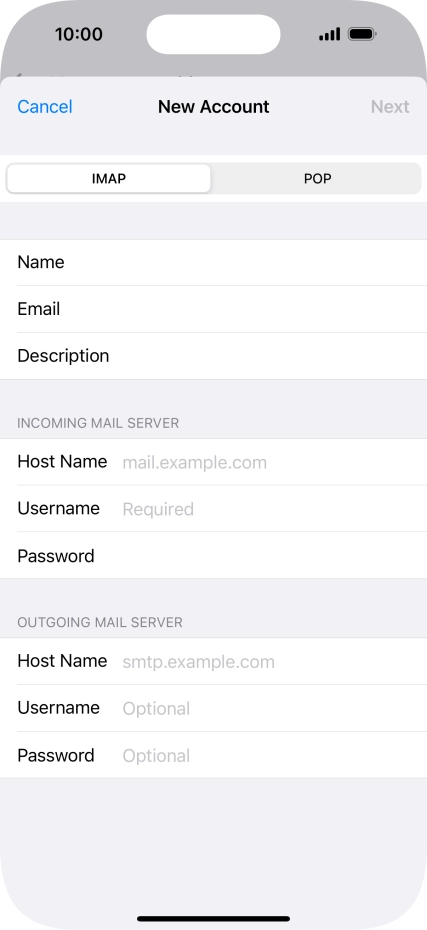 Press IMAP.