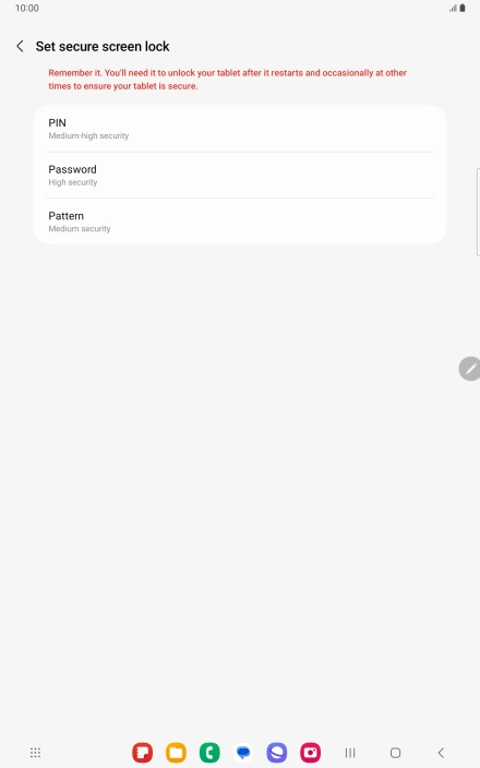 Press the required lock code and follow the instructions on the screen to create an additional lock code.