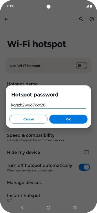 Key in the required password and press OK.