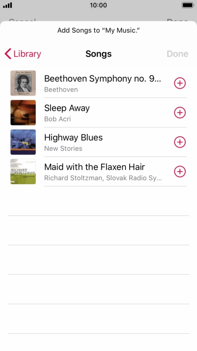 Go to the required category and press the required audio file.
