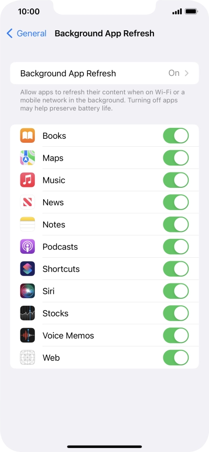 Press Background App Refresh.