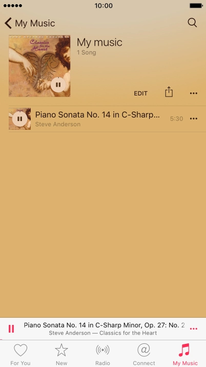 Press the dots next to the song title.