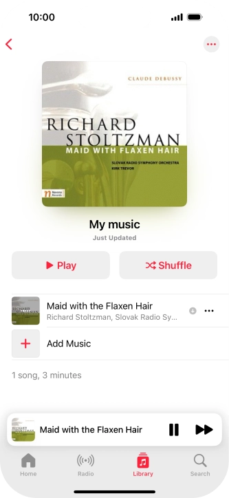 Press the song title.
