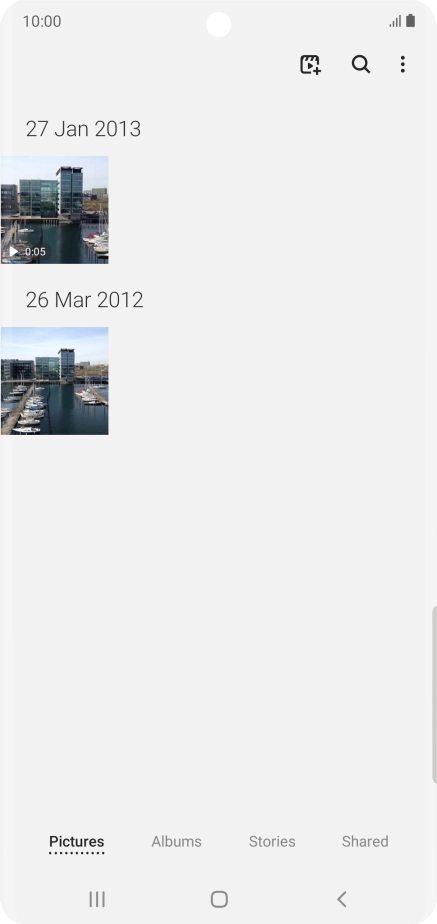 Press Albums and go to the required folder.