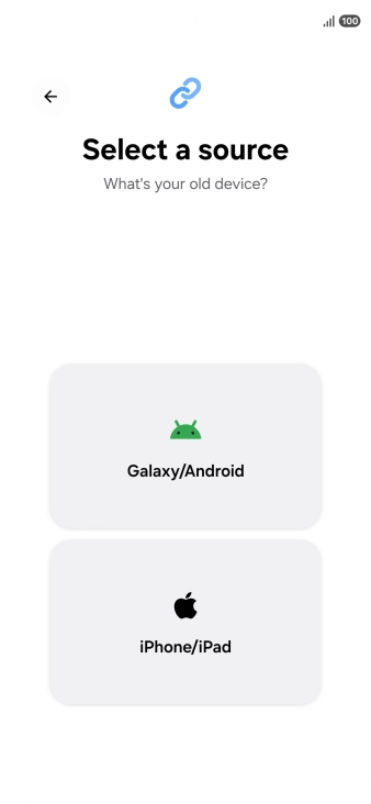 Press the required setting and follow the instructions on the screen to transfer the content from another phone. Press the required setting and follow the instructions on the screen to transfer the content from another phone.