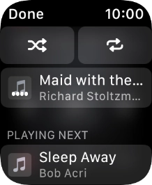 Press the shuffle icon to turn the function on or off. Press the shuffle icon to turn the function on or off.