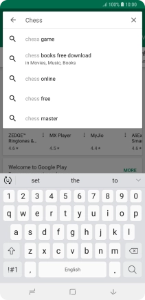 Key in the name or subject of the required app and press the search icon.