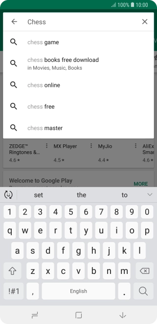 Key in the name or subject of the required app and press the search icon.