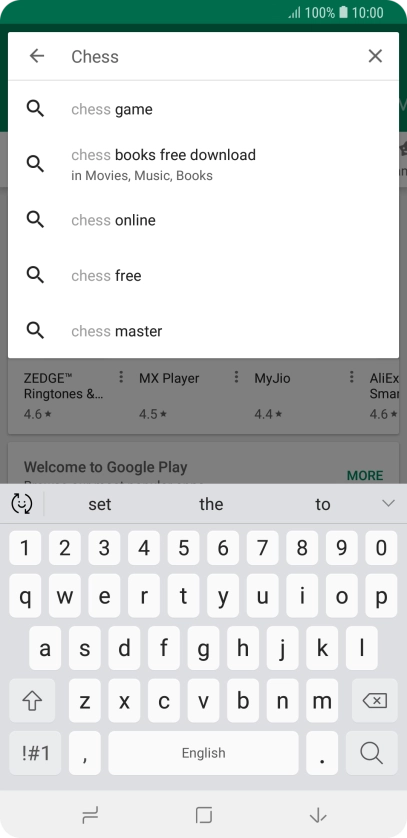 Key in the name or subject of the required app and press the search icon.