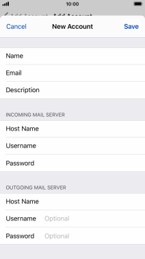 Press Username and key in the username for your email account. Please note that if you're using Vodafone's outgoing server, leave the username field empty.