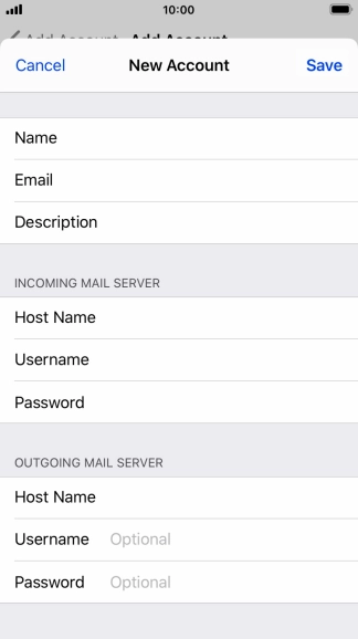 Press Username and key in the username for your email account. Please note that if you're using Vodafone's outgoing server, leave the username field empty.
