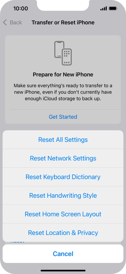 Press Reset All Settings.