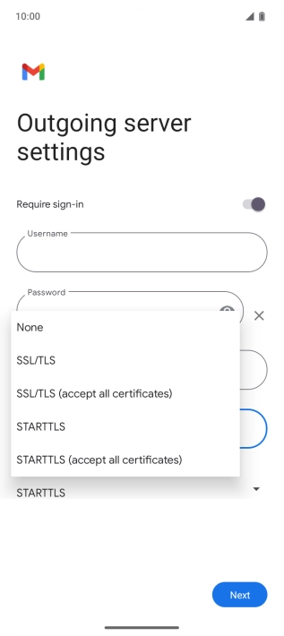 Press SSL/TLS.