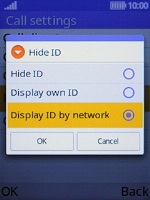 Select Display own ID to turn on the function. Select Display own ID to turn on the function.