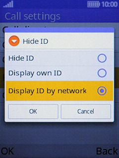 Select Display own ID to turn on the function. Select Display own ID to turn on the function.