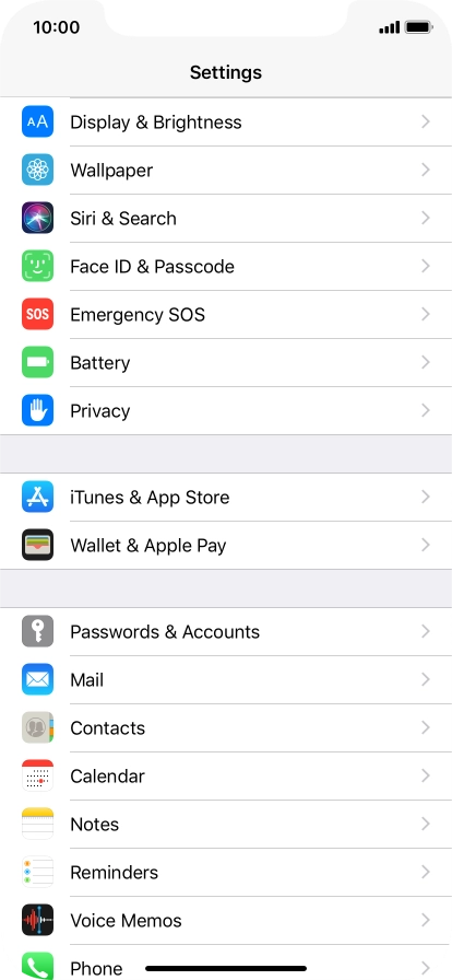 Press Face ID & Passcode.