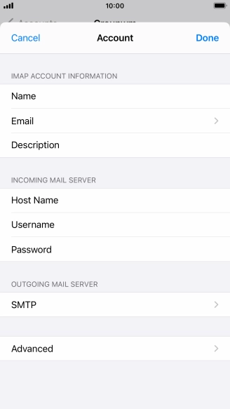 Press SMTP.