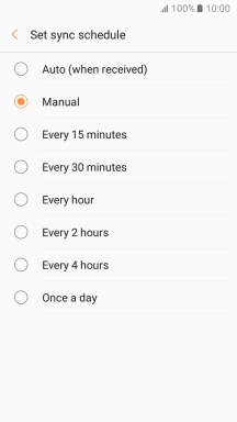 Press the required setting.