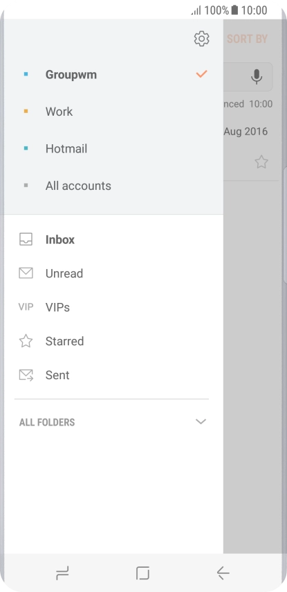 Press the settings icon. Press the settings icon.