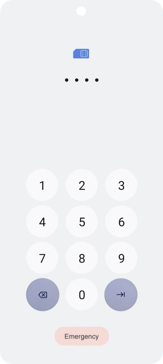 If your SIM is locked, key in your PIN and press arrow right.