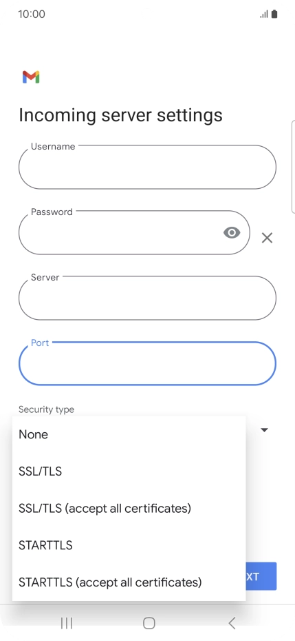 Press SSL/TLS. Press SSL/TLS.